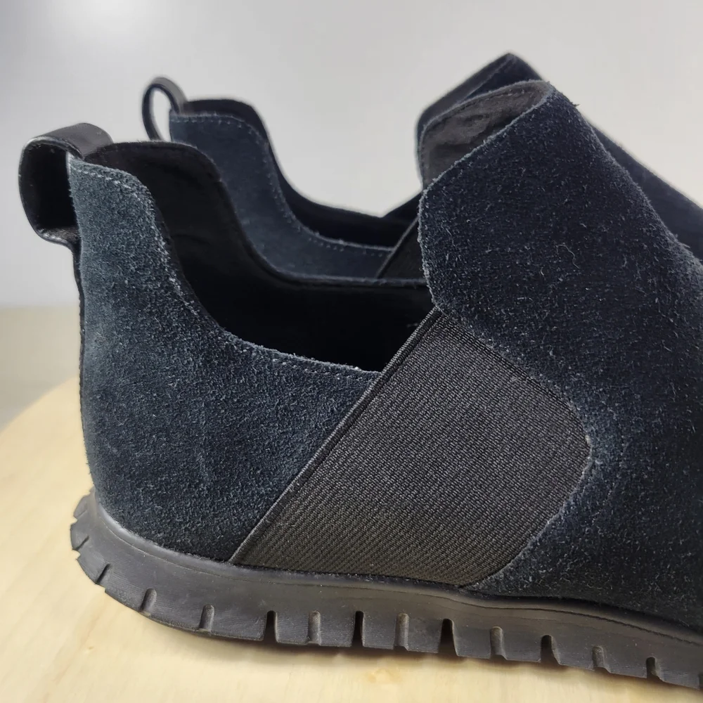 COLE HAAN ZeroGrand Black Suede Slip On Booties Boots Women's Size 8 - Picture 10 of 12